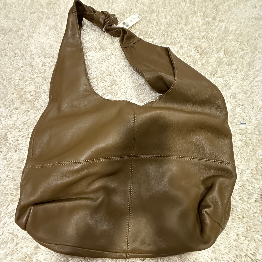 NWT Anthropologie Olive Green Leather BOHO style bag